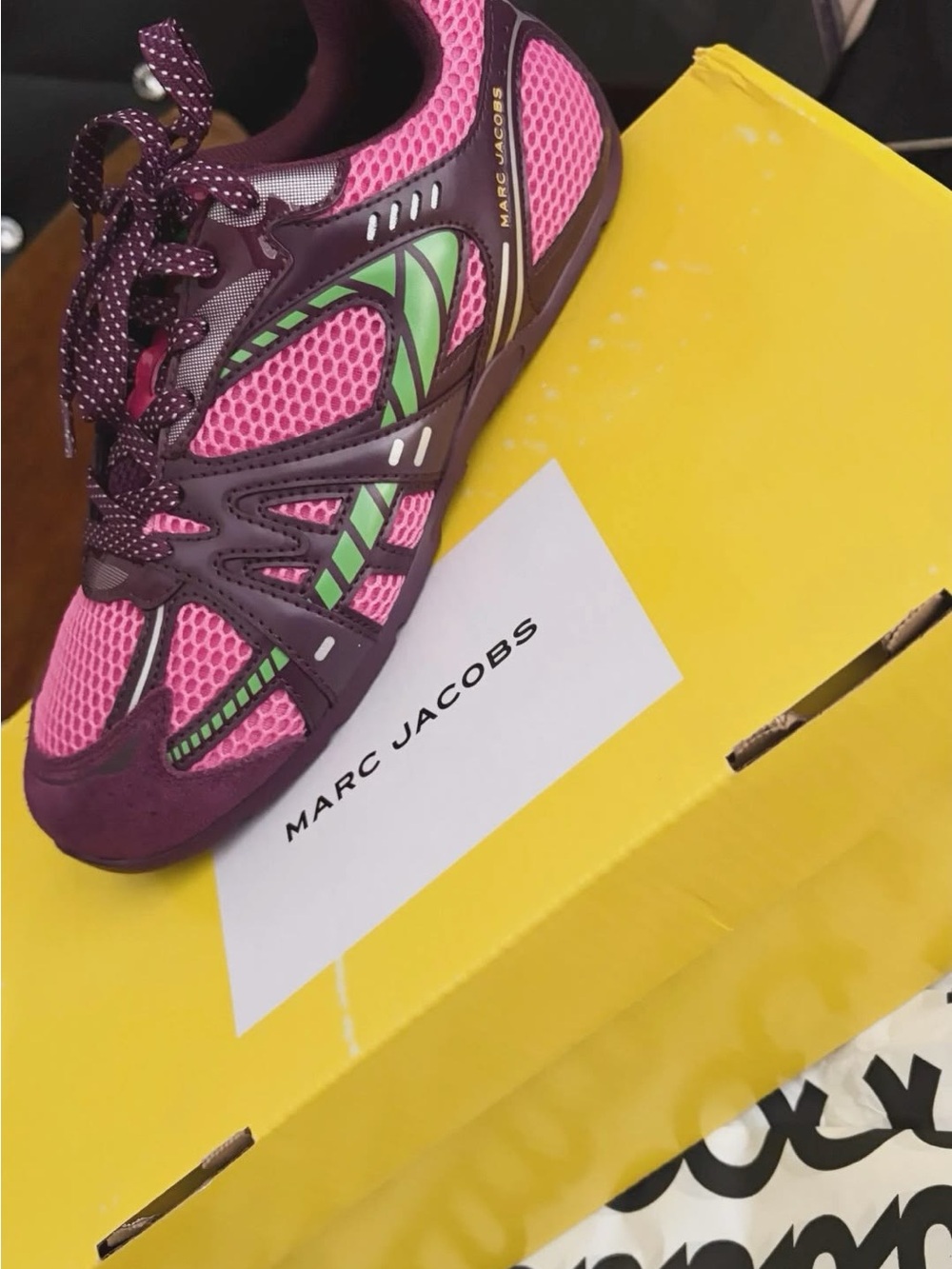 Marc Jacobs Pink, Purple & Green Mesh Athletic Sneakers - Picture 3 of 3